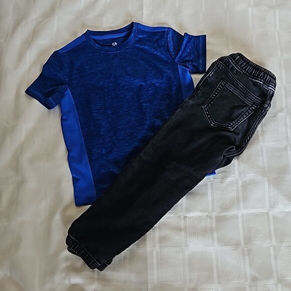 Gap Boy's Bundle 2 Piece Denim Jeans &  T-Shirt Blue/Black XS - Picture 13 of 16